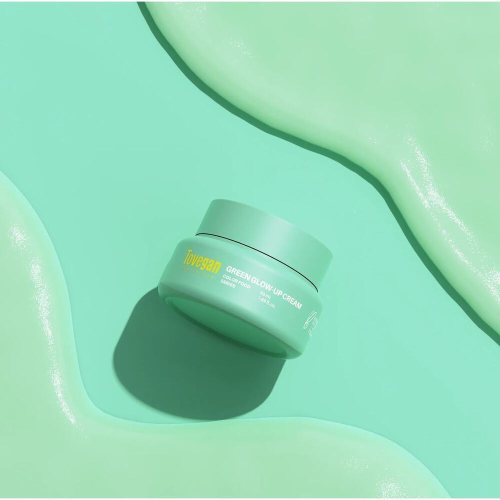 Tovegan Green Glow-Up Cream Color Food Series Moisturizer 50ml K-Beauty New‎